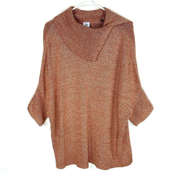 Cabi Womens Sweater Size Small Foldover Collar Pullover Tunic Short Sleeve - Picture 2 of 5